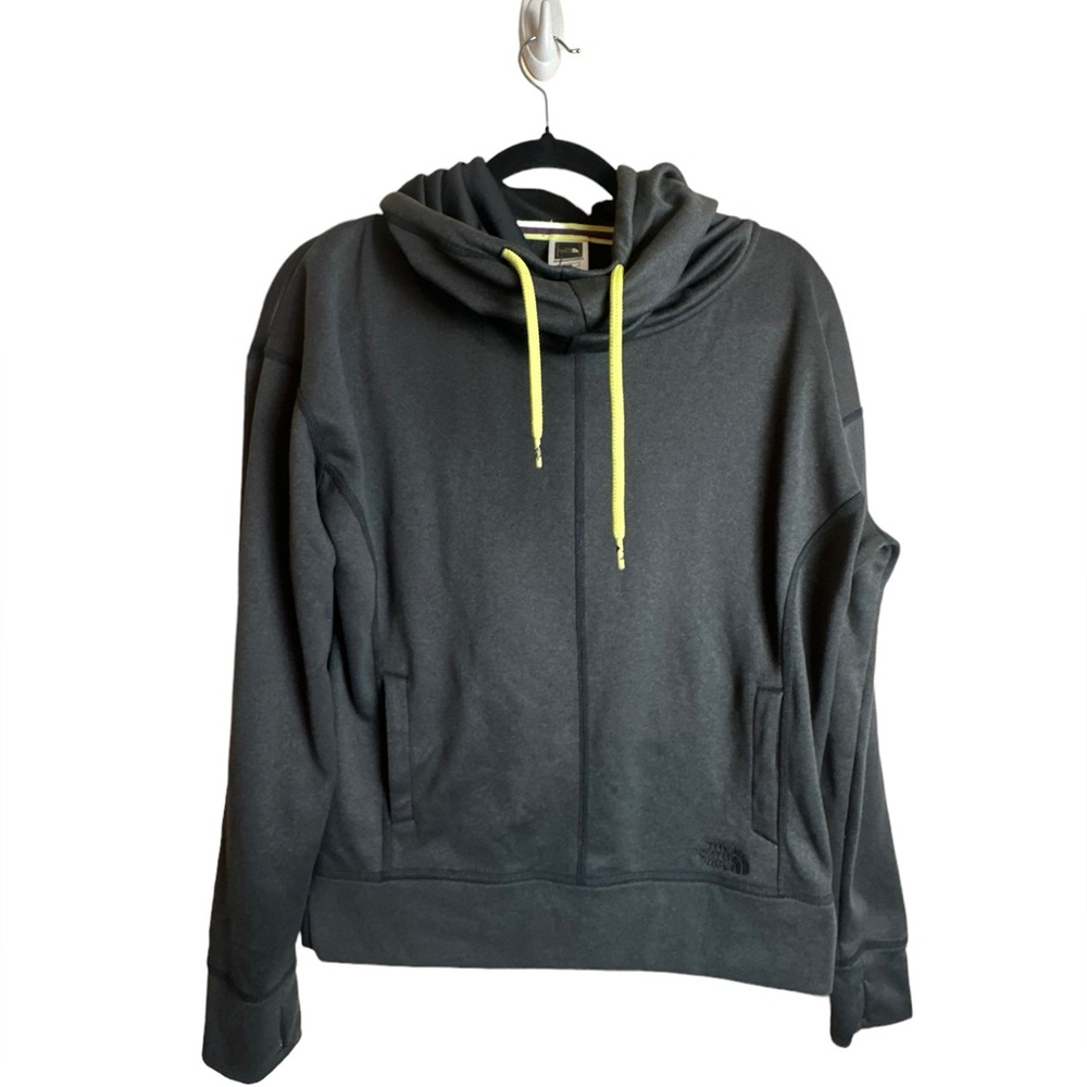 North Face Gray Funnel Neck Hoodie Pullover Sweatshirt Women’s Size Medium